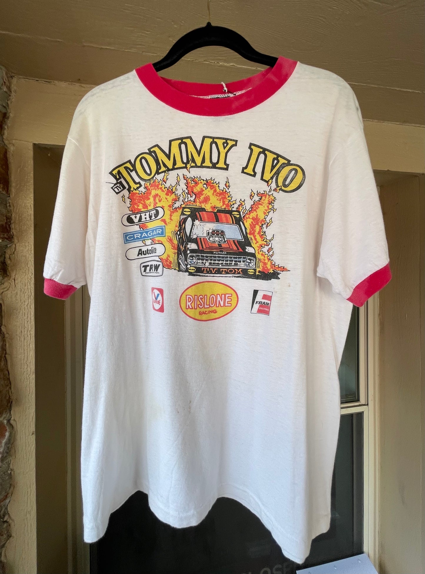 Tommy IVO Drag Racer T-Shirt  Lg 1970's